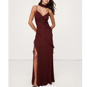 Banana Republic 2025 Georgette Ruffle Maxi with Ruffle Maxi Dress with scarf